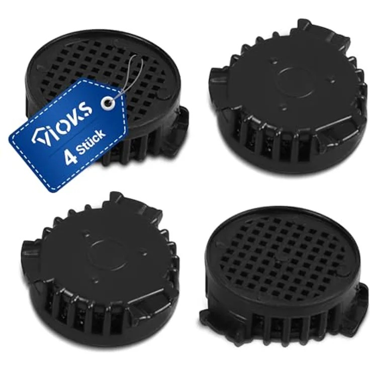 VIOKS Kohlefilter Set 4 Stk für Kühlschrank LIEBHERR 9096342, Aktivkohlefilter 45mmØ