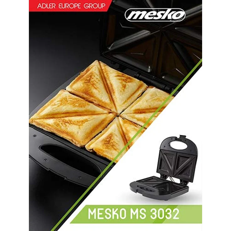 Mesko Sandwich-Maker 750 W, Schwarz, Mehrfarbig, Einheitsgröße – Bild 9