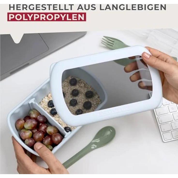 Fackelmann Flexibox blau, 1000 ml Aufbewahrungsbox mit TPE-Deckel, robust, flexibel und spülmaschinengeeignet, Designed in Germany – Bild 4