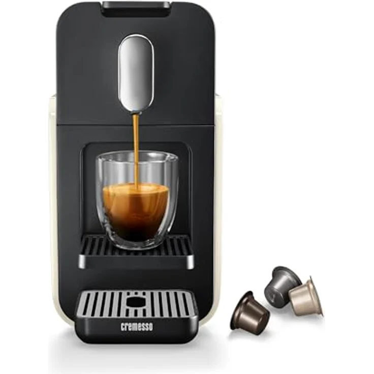 CREMESSO Brava Cream White Kapselmaschine, Lungo Grande Taste, 19 bar Druck, 1.3L Wassertank – Bild 2