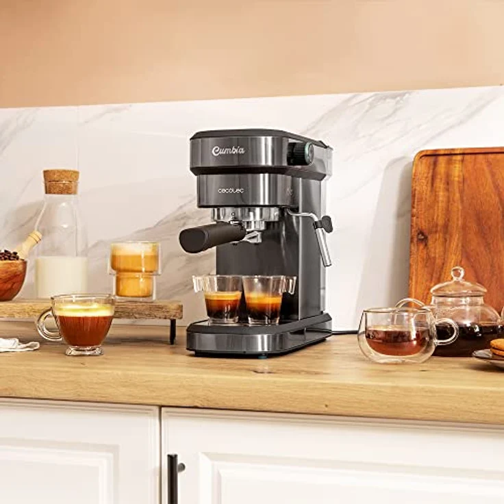 Cecotec Express Cafelizzia 890 Gray Espressos und Cappuccino, 1350 W, Thermoblock-System, 20 Bar, Auto-Modus für 1-2 Kaffee, Dampfgarer, Fassungsvermögen 1,2 Liter – Bild 2