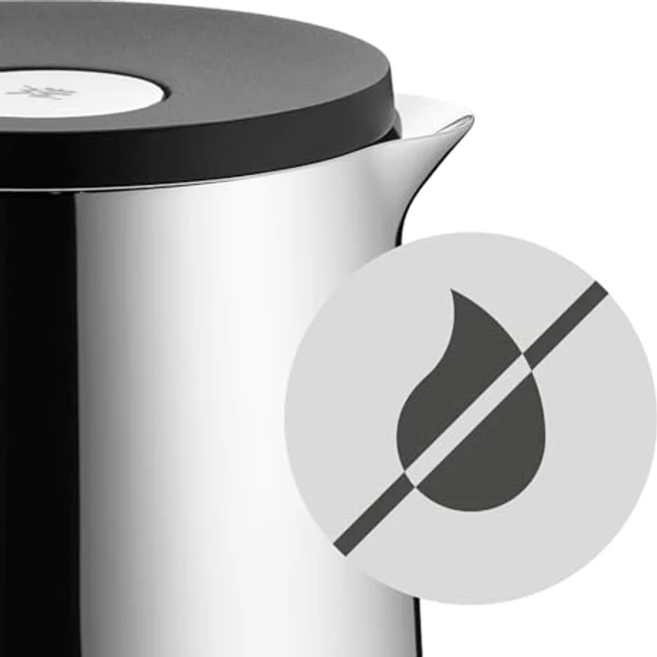 WMF Isolierkanne Thermoskanne Impulse Cromargan Edelstahl, 1,0 l, für Kaffee oder Tee Druckverschluss hält Getränke 24h kalt und warm – Bild 5