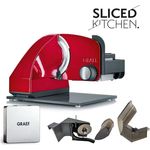 Graef Allesschneider M94 Allesschneider - Liebesapfel Rot mit hohlgeschliffenem Vollstahlmesser und stufenloser Schnittstärkeneinstellung - Preisvergleich