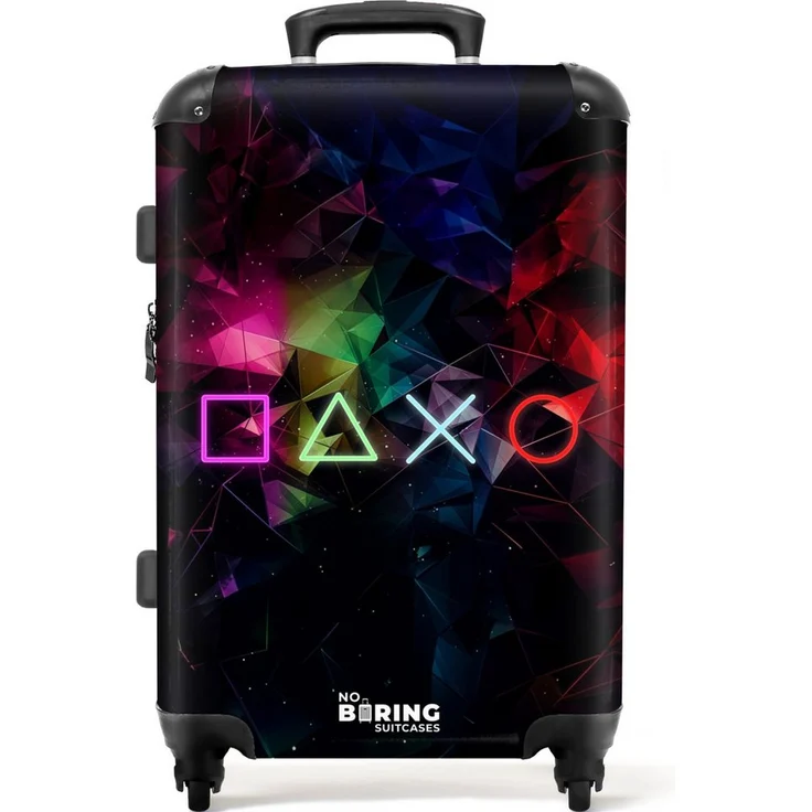 NoBoringSuitcases.com© Kinderkoffer Spiele - Neon 67 cm - 72 L, 4 Rollen, Mittelgroßer Reisetasche mit Rollen für 20kg, Kinderkoffer – Bild 1