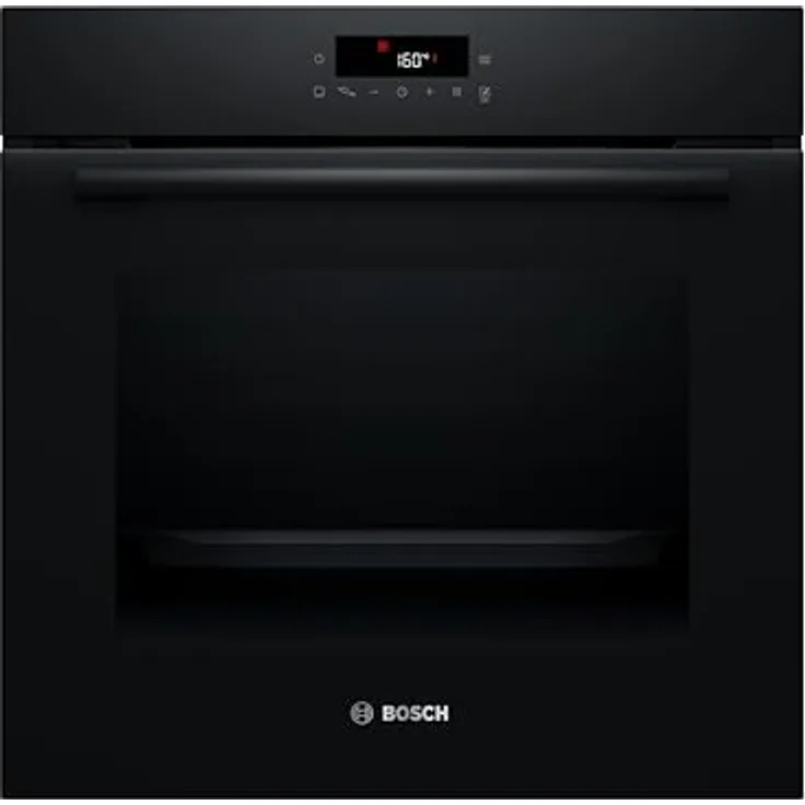 Bosch HBA571BB4 Serie 2 Einbau-Backofen, 60 x 60 cm, Pyrolyse-Selbstreinigung, AutoPilot 10 Programme, 3D-Heißluft, LED Touch Control, 71 Liter Garraum, Schwarz