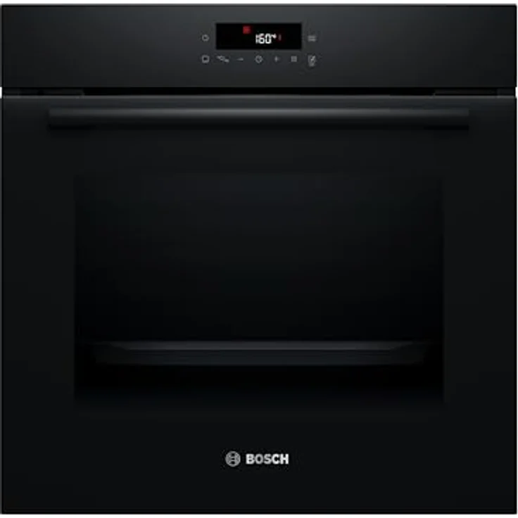 Bosch HBA571BB4 Serie 2 Einbau-Backofen, 60 x 60 cm, Pyrolyse-Selbstreinigung, AutoPilot 10 Programme, 3D-Heißluft, LED Touch Control, 71 Liter Garraum, Schwarz – Bild 1