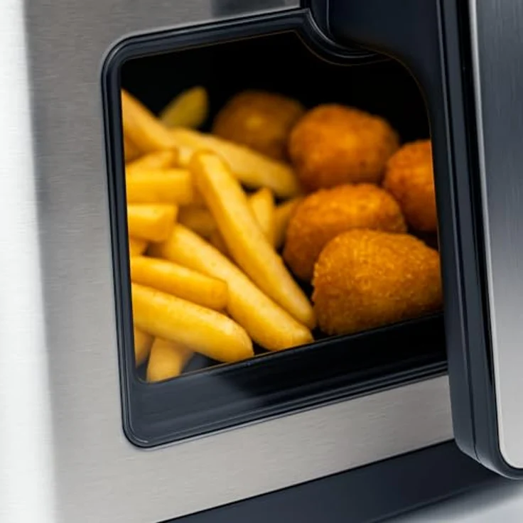 RUHHY Heißluftfritteuse 8L XXL mit Antihaftbeschichtung, Frittieren ohne Öl, Touchscreen mit 10 Programmen, gesundes Kochen für Familie – Bild 4