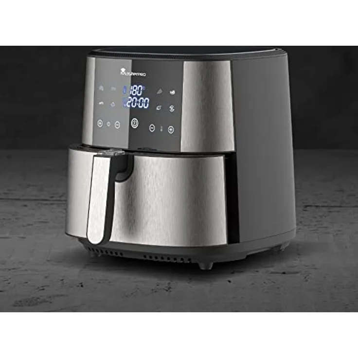 MasterPRO ROCKET 600, PFAS-freie Heißluftfritteuse 6L, 1800W, CERATECH Keramik-Beschichtung, LED Touchscreen, Thermostat 80-200°C, abnehmbarer Korb, Edelstahl Gehäuse – Bild 2