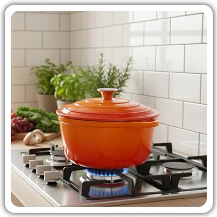 Torvon Bräter Gusseisen-Topf emailliert, 22 cm, orange – Bild 5