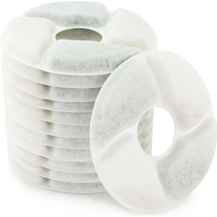 MidGard 12 Stück Katzenbrunnen Filter, Ersatzfilter für 2,0-2,5L Trinkbrunnen, dreifach wirkender Filter mit Harz und Aktivkohle zur Entfernung von Gerüchen und Mineralien