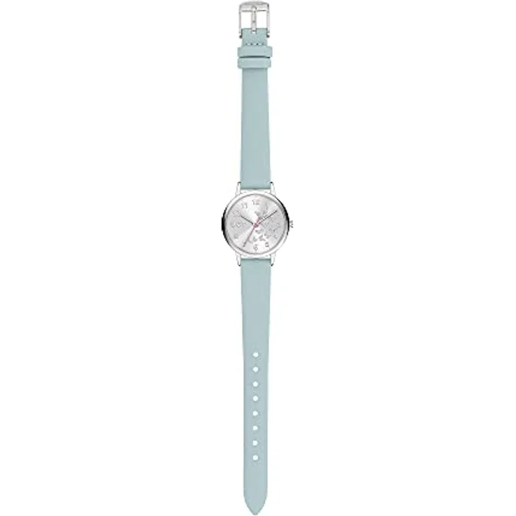 Cool Time Mädchen Kinder Armbanduhr mit glitzernden Schmetterlingen, poliertem Metallgehäuse und kunstlederband, blau – Bild 4