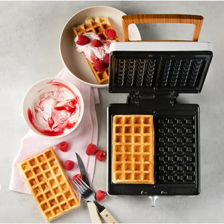 DOMO WAFFELEISEN DO9274W – Waffeleisen in Powder White mit PFAS-freier Antihaftbeschichtung und temperaturregulierbarem Thermostat – Bild 3