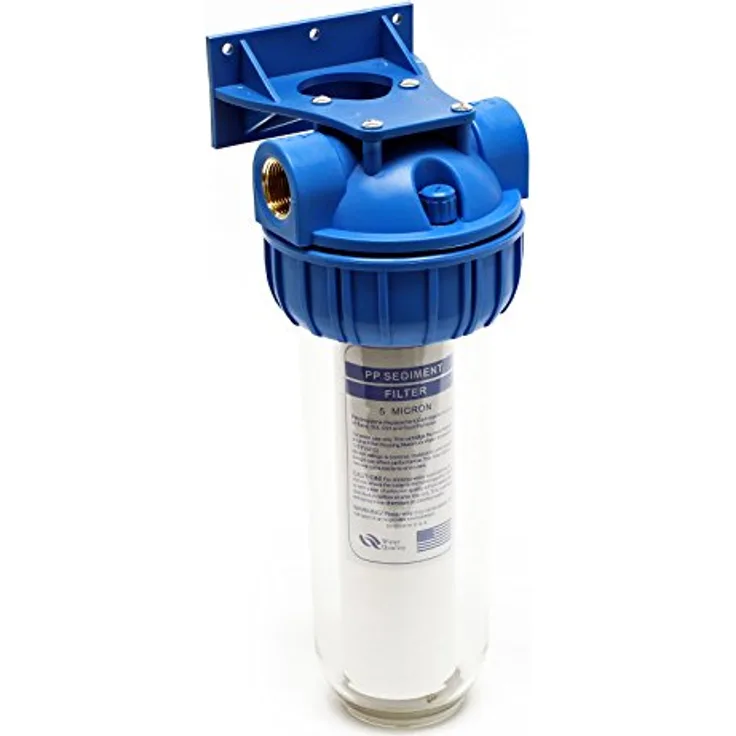 Naturewater NW-BR10B-S, 1 Stufen Wasserfilter mit 5 µ Sedimentfilter, ¾ Zoll Anschluss, Wandhalterung und Filterschlüssel
