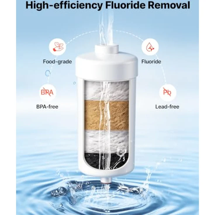 VEVOR Schwerkraft-Wasserfilter Wasserfiltersystem 12,3 L Edelstahl 304, reduziert Blei und bis zu 99 % Chlor, mit 2 Aktivkohlefiltern und 2 Fluoridfiltern, inkl. Wasserhahn & Ständer – Bild 3