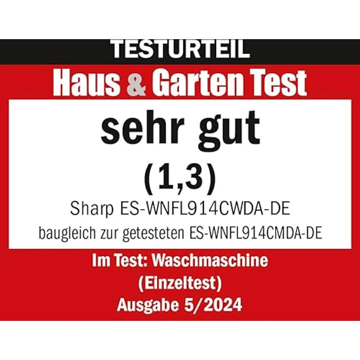 Sharp ES-WNFL914CWDA-DE, 9 kg Waschmaschine mit Invertermotor, Energieeffizienzklasse A, AquaStop und Dampffunktion – Bild 3