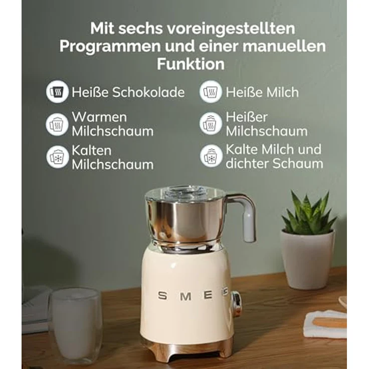 Smeg MFF11PKEU Milchaufschäumer 50`s Style Cadillac pink – Bild 3