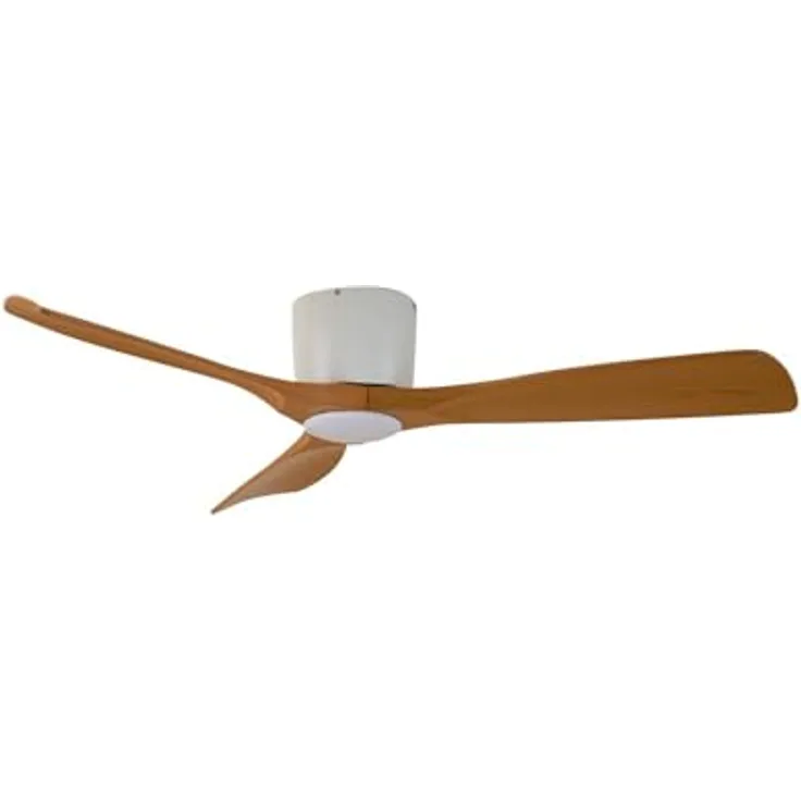 Lucande Moneno 10022123, LED-Deckenventilator mit dimmbarer Leselampe, Weiß, 1-flammig, Metall, inkl. Fernbedienung, für Räume bis 15 m²