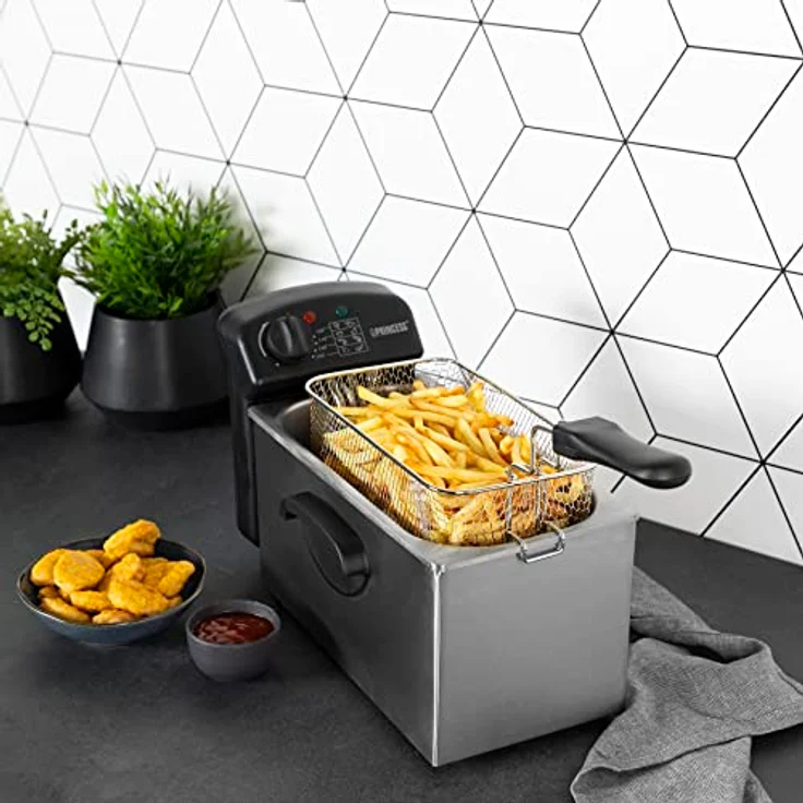 Princess 182626 Edelstahl Fritteuse - 3 Liter 2000 Watt mit Ölfilter und Kaltzonenfunktion – Bild 5