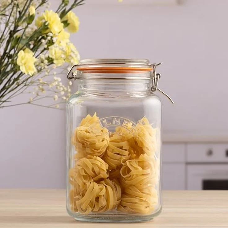 Kilner KIL Bügelverschlussglas 3l quadratisch, Einmachglas für Obst und trockene Lebensmittel, Transparent – Bild 2