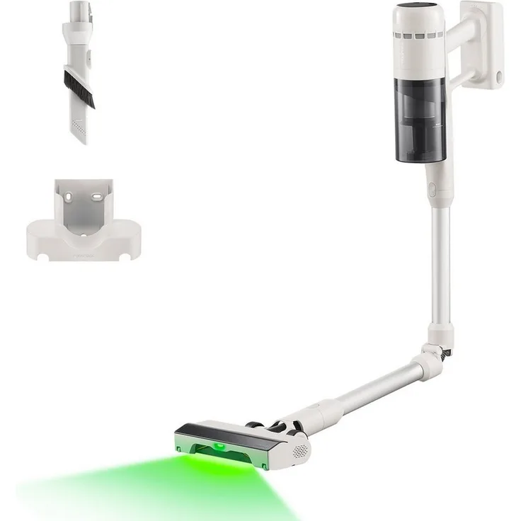 Roborock H60 Series Akku-Handstaubsauger, 500 W, 80 Min Laufzeit, Anti-Tangle Bürste, 90° flexibles Saugrohr, mit LED und HEPA-Filter für Teppiche