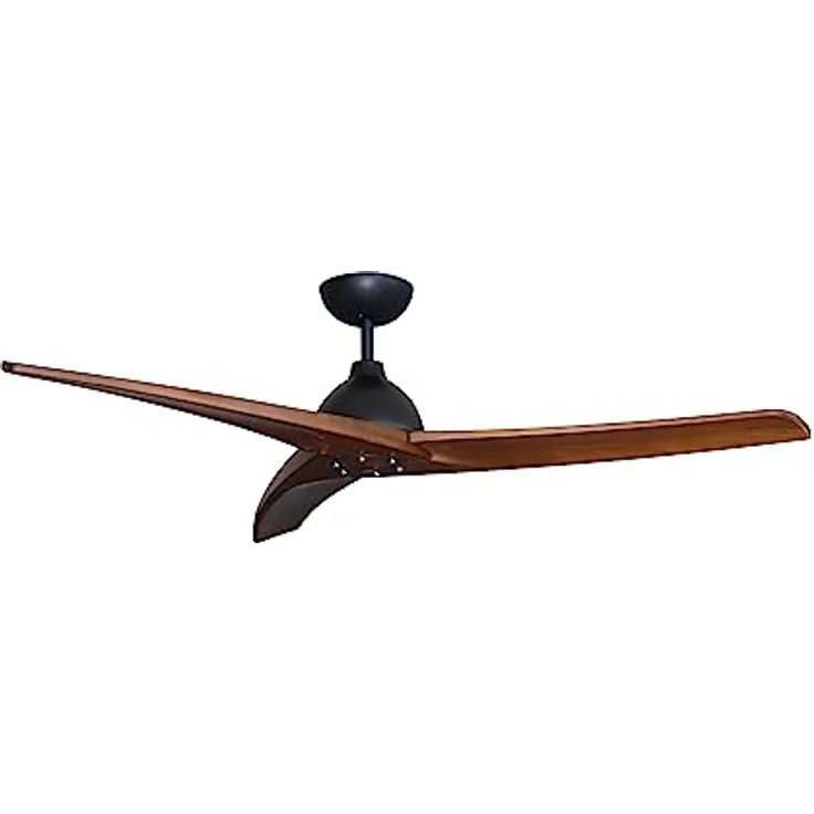 Pepeo – Lypsi Deckenventilator mit Fernbedienung | Sehr leiser Deckenventilator mit Rückwärtslauf und Timerfunktion. Ventilator Durchmesser 142 cm. Farbe: Schwarz/Holz dunkel