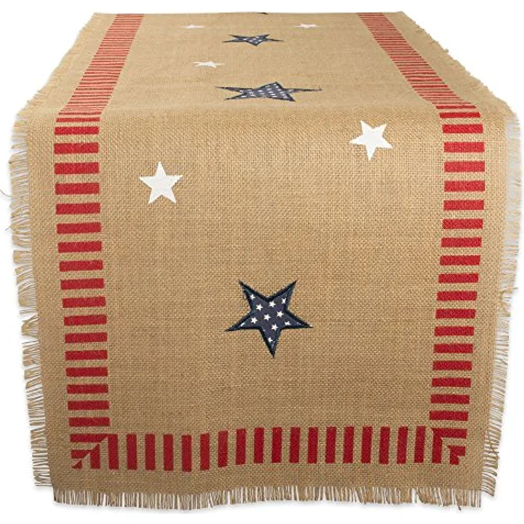 DII übergroße Baumwollserviette für Independence Day, Tablerunner, 15x74 4. Juli