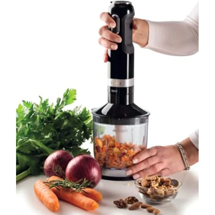 Ariete 602 Stabmixer Moderna, 1000 W, 10 Geschwindigkeiten + Turbo, inkl. Zerkleinerer und Becher, schwarz – Bild 5