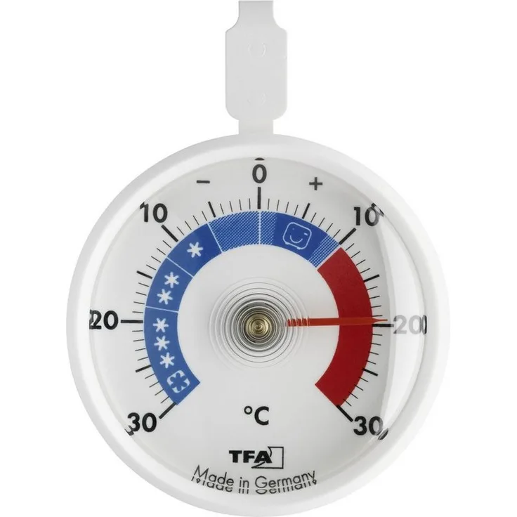 TFA Dostmann Kühlschrankthermometer 14.4006, Analoges Kühlthermometer mit Bimetalltechnik, -30 bis +30 °C, made in Germany