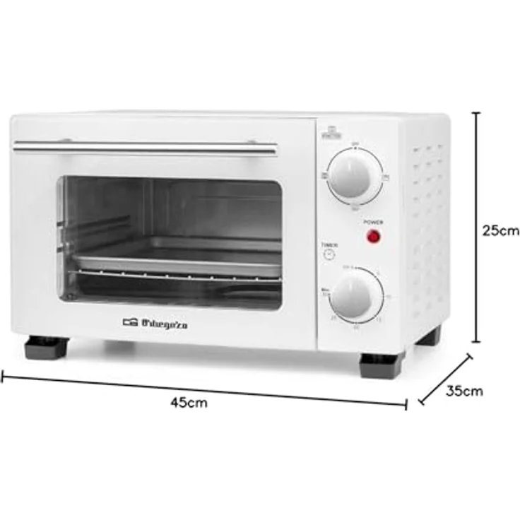 Orbegozo HO 975, Minibackofen mit 10 Litern Volumen, 800 W, weiß – Bild 8
