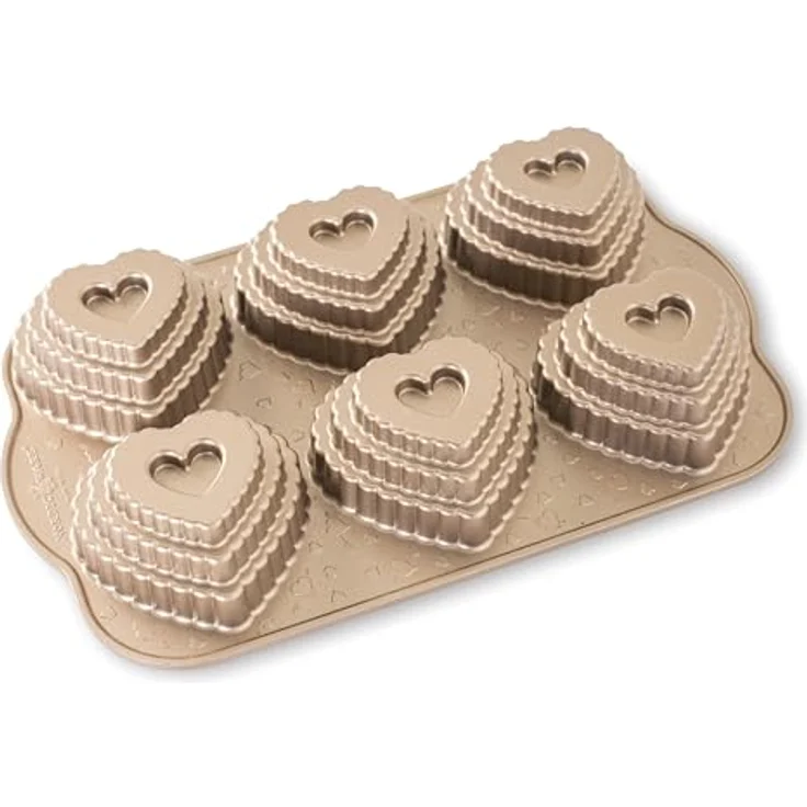 Nordic Ware 3D-Muffinform Herz - Kranz - gestuft für romantische Leckereien – Bild 2