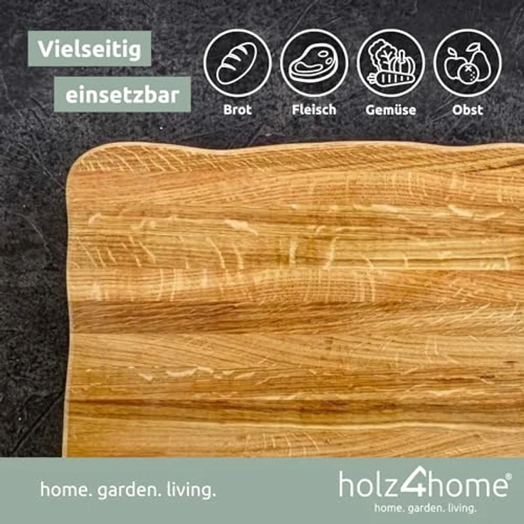 holz4home La Madera Schneidebrett Top aus Eiche hell | Steakbrett mit antibakteriellen Eigenschaften – Bild 5