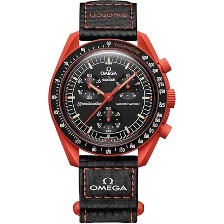 Swatch Chronograph Omega Moonswatch Mission on Earth Lava SO33O100, Bioceramic Gehäuse, Super-LumiNova® beschichtet, Schwarz-Orange – Bild 1