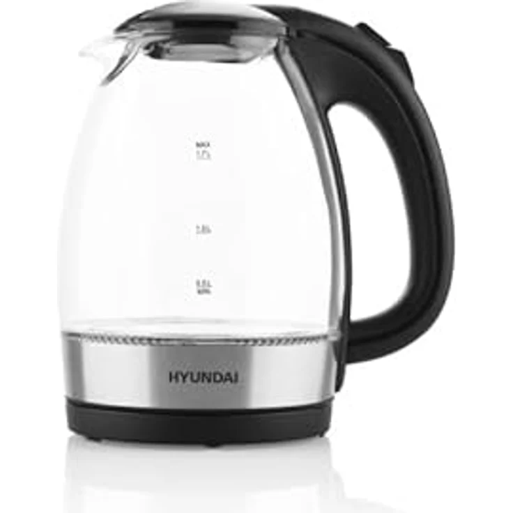 HYUNDAI ELECTRONICS VK741 Glas Wasserkocher I 1.7 L I 2200 W I Innenbeleuchtung I Wasserstandanzeige – Bild 3