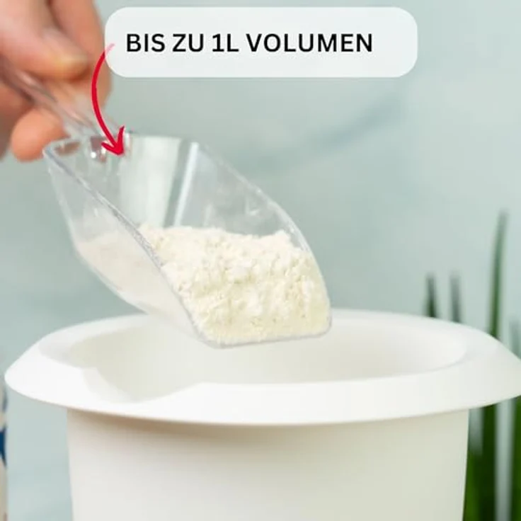Westmark Quirltopf mit Spritzschutz, Deckel und Ausgießer, Kunststoff, Füllvolumen: 1 Liter, Weiß-Rot, 3151227R – Bild 5