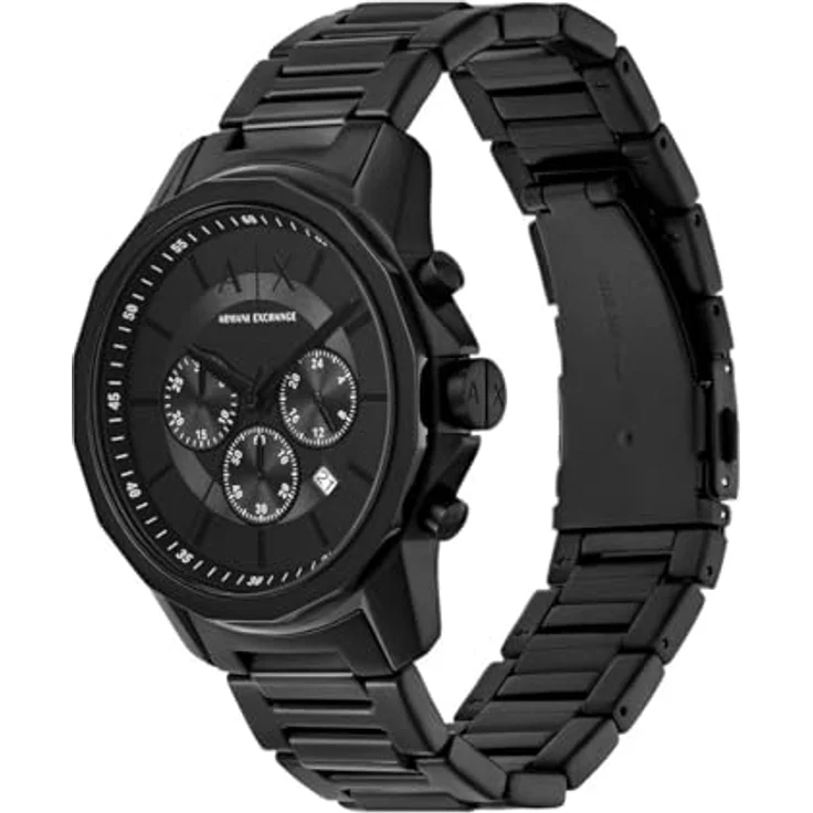 Armani Exchange Herren Analog Quarz Uhr mit Edelstahl Armband AX7163SET, schwarzes Zifferblatt, wasserdicht bis 50 m – Bild 4