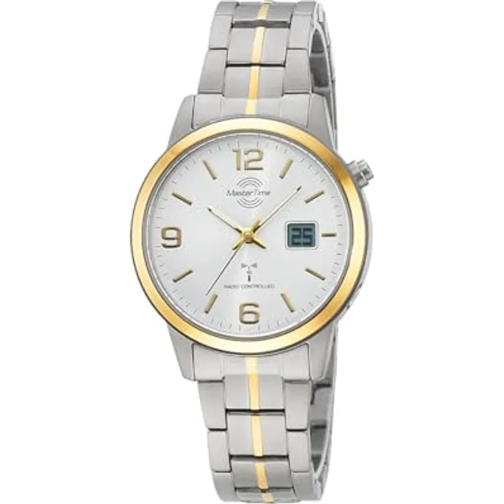 Master Time Funk Quarz Damen Uhr Analog-Digital mit Titan Armband MTLT-10900-42M, blaues Zifferblatt, Wasserdicht bis 5 Bar