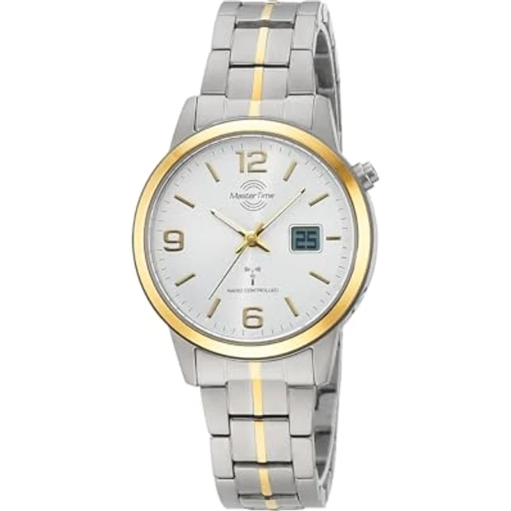 Master Time Funk Quarz Damen Uhr Analog-Digital mit Titan Armband MTLT-10900-42M, blaues Zifferblatt, Wasserdicht bis 5 Bar – Bild 1