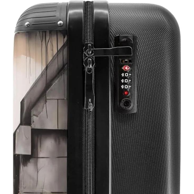 NoBoringSuitcases.com© Hartschalen-Trolley Mädchen mit Luftballons 55x35x20cm, 4 Rollen, Reisetasche mit Rollen, Koffer Handgepäck Flugzeug – Bild 5
