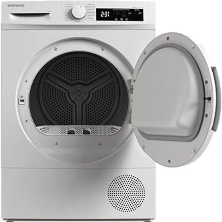 Daewoo T7HT1WA3DE Wärmepumpentrockner/A+++ / 7 kg / 15 Programme inkl. 45 min Kurzprogramm/LED-Trommelbeleuchtung/Knitterschutz/Weiß – Bild 3