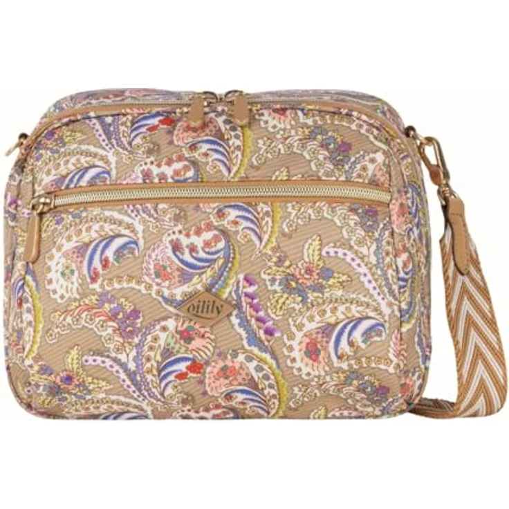 Oilily Lakshmi Paisley Umhängetasche, 24 cm, beige, 100% Polyester, kompakte Größe 24 x 9 x 18.5 cm – Bild 1