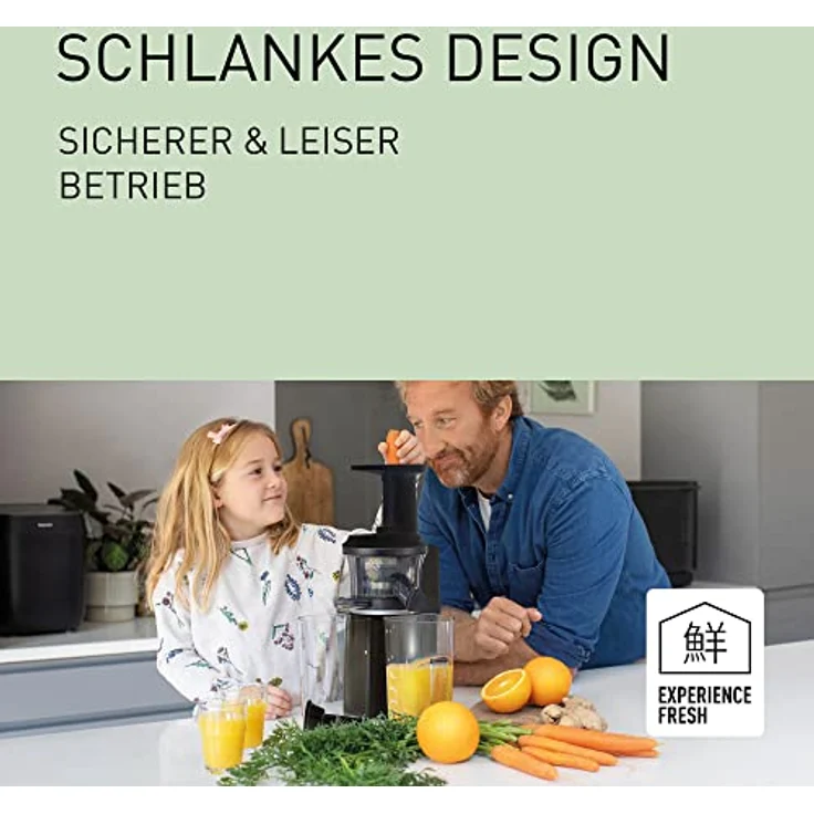 Panasonic Slow Juicer MJ-L501KXE Entsafter (Entsafter für Obst und Gemüse, Saftpresse, Edelstahl und Kunststoff, Entsafter elektrisch, 150 W, schwarz) – Bild 2