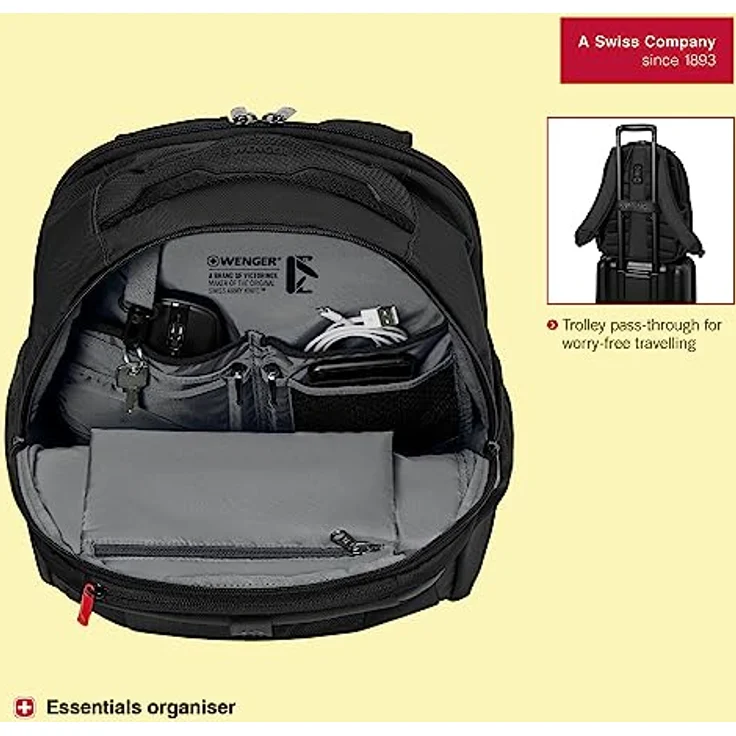 Wenger XE Professional 15.6' Rucksack mit gepolstertem Laptop-Fach und Tablet-Fach, Schwarz – Bild 5