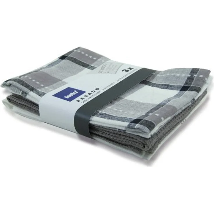 Kela Geschirrtücher Pasado grau 3er Set , 100% Baumwolle – Bild 3