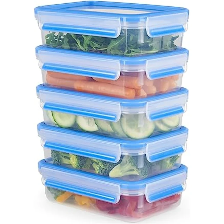 Tefal Master Seal Frischhaltedose, rechteckig, Kunststoff, farblos, 5-Piece Set - Lebensmittelaufbewahrung, auslaufsicher, geruchsbarriere, BPA-frei - Preisvergleich – Bild 2