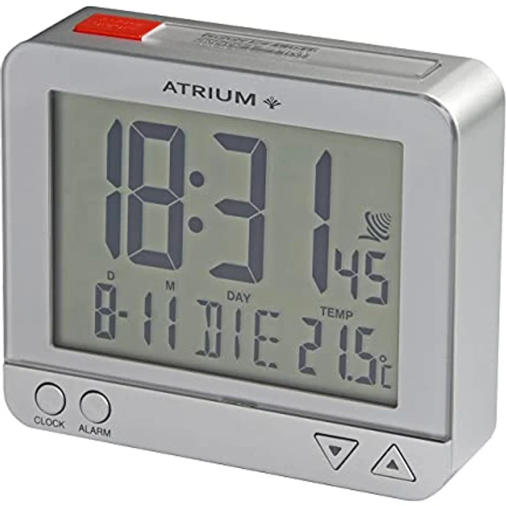Atrium Funkwecker A760-19, Digitalwecker mit Innentemperaturanzeige, roter Beleuchtung und Schlummerfunktion – Bild 1