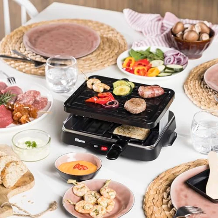 Tristar Raclette Grill- Tischgrill für bis zu 4 Personen ? mit Ein-- Ausschalter und 4 Pfännchen, RA-2949 – Bild 6