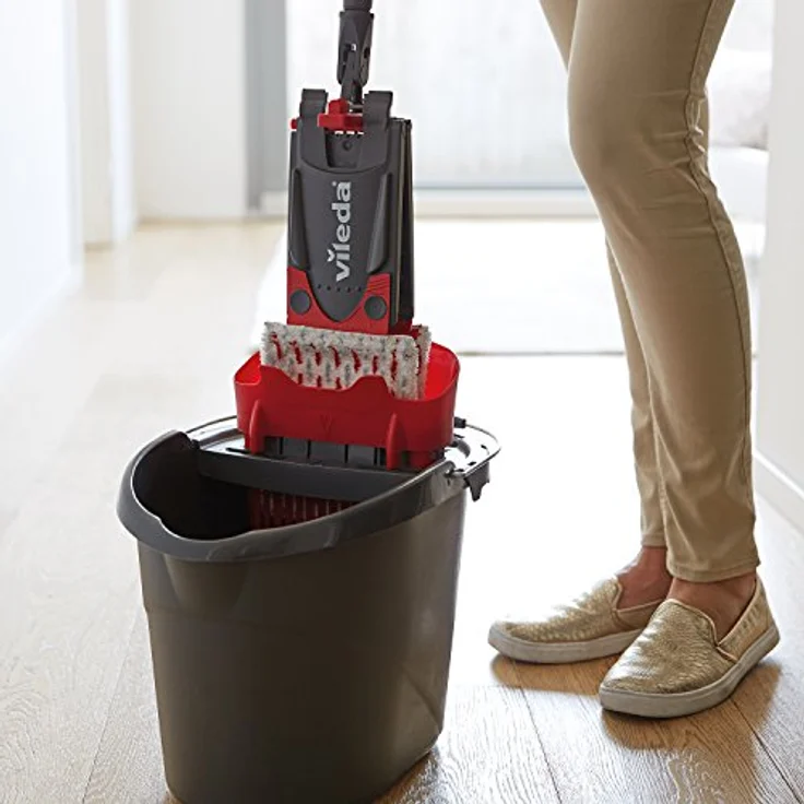 Vileda Bodenwischer, Microfaser, rot-weiß, 7 x 14 x 105 cm – Bild 7