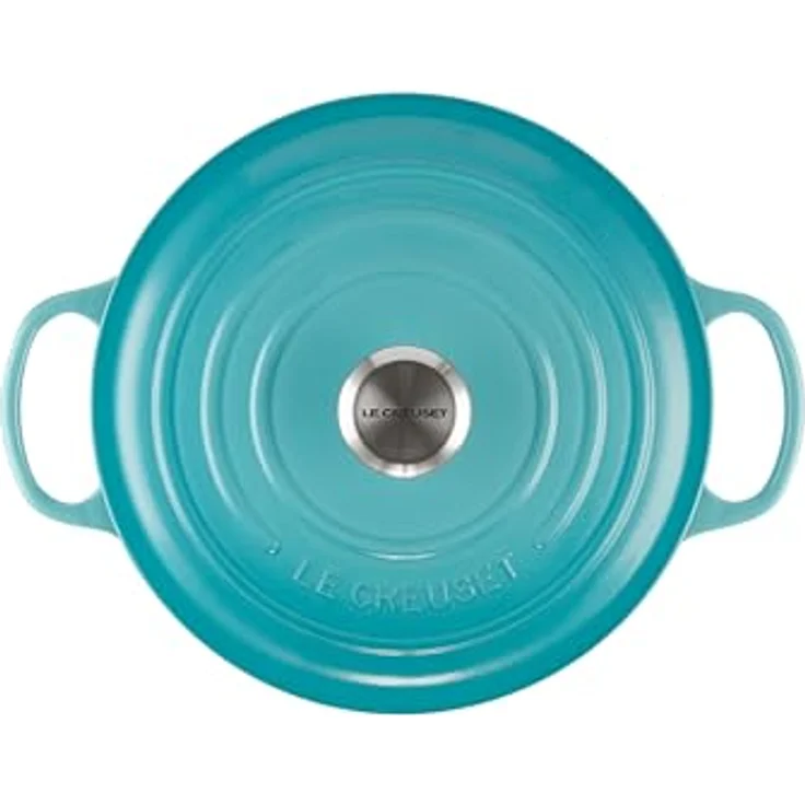 Le Creuset Signature Gusseisen-Bräter mit Deckel, Ø 26 cm, Rund, Für alle Herdarten und Induktion geeignet, Volumen: 5,3 l, Karibik – Bild 2