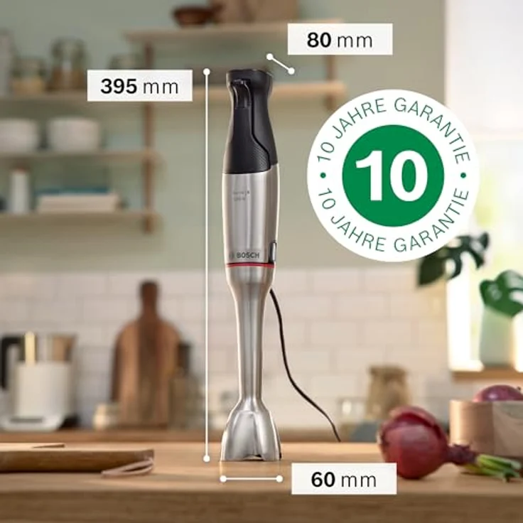 Bosch Hausgeräte Series 6 MSM6M830, Stabmixer mit 1200 Watt, Edelstahl-Gehäuse, Quattro-Blade System Pro, Silber – Bild 2