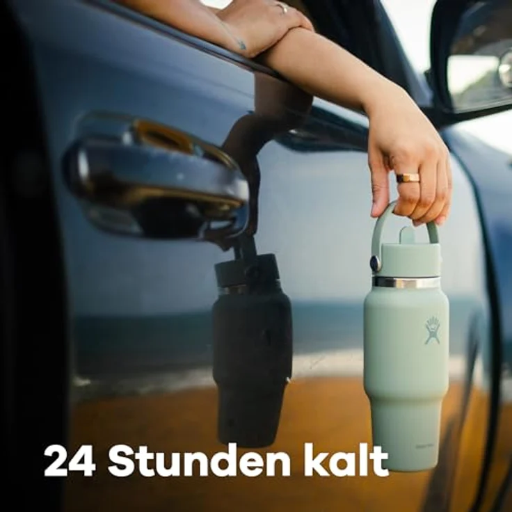 Hydro Flask Wide Flex Straw Travel Bottle 710ml (24 oz), Auslaufsicher, Isoliert, hält Getränke 24 Stunden kalt, Becherhalterkompatibel, Oat – Bild 3